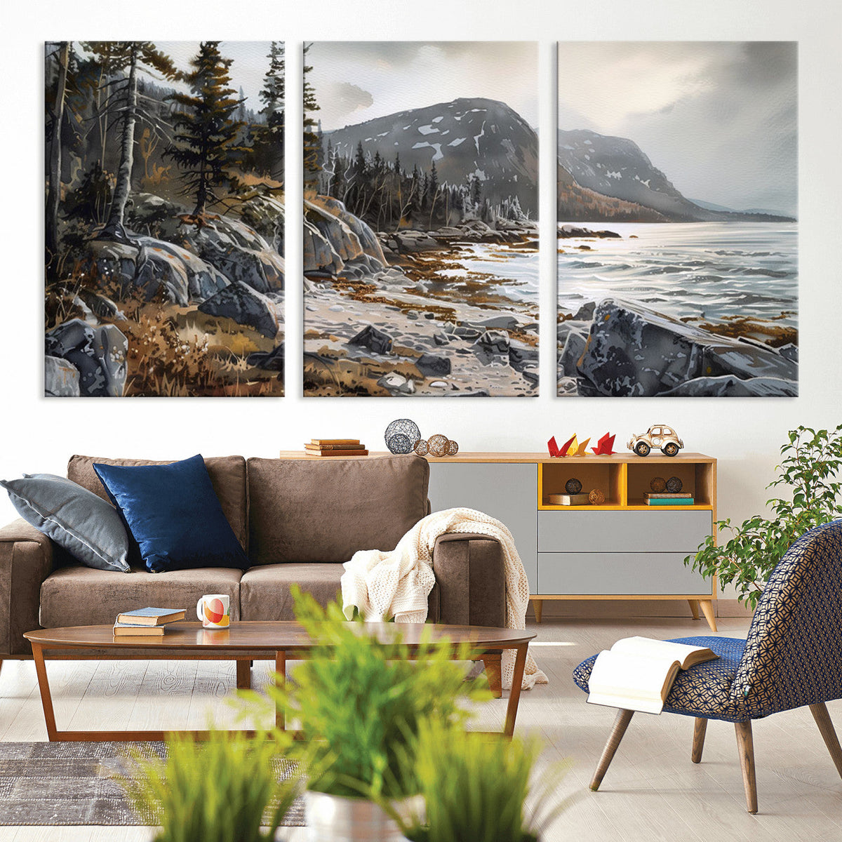 Serene Coastal View of Acadia National Park