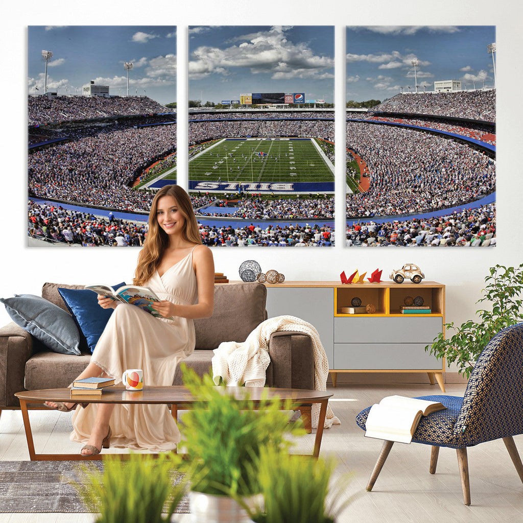 Buffalo Bills Highmark Stadium Wall Art Canvas Print, Bills Game Day Decor