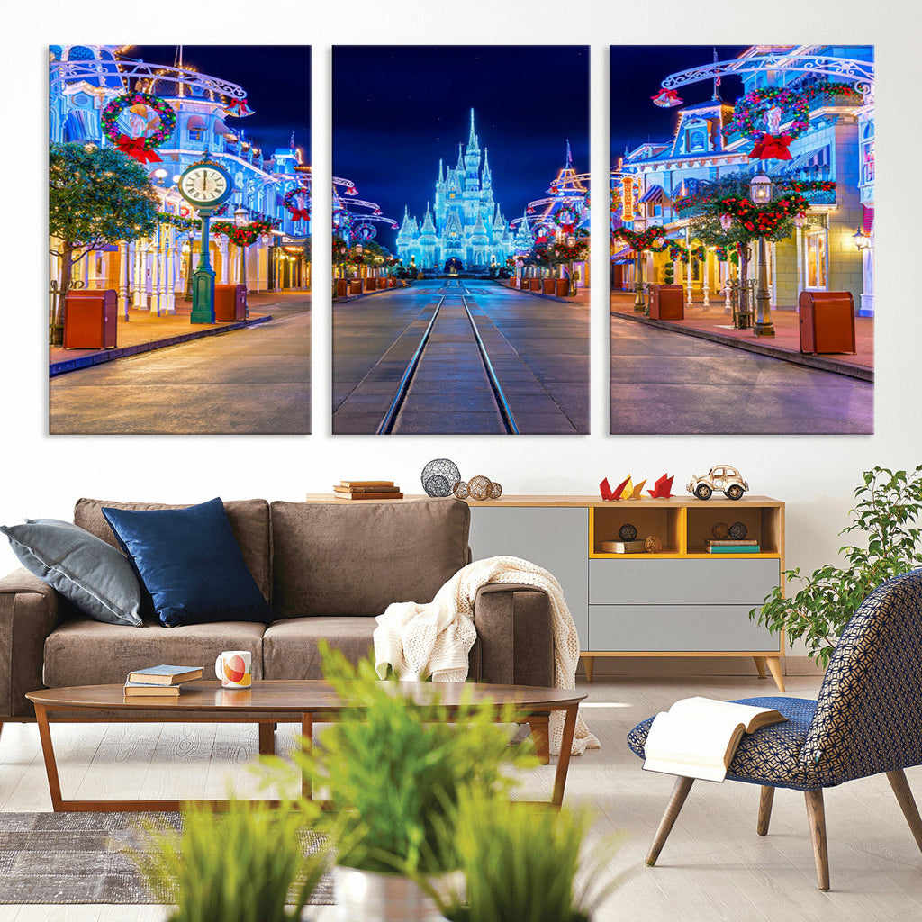 Disney Castle Wall Art | Large Magic Kingdom Canvas Artwork