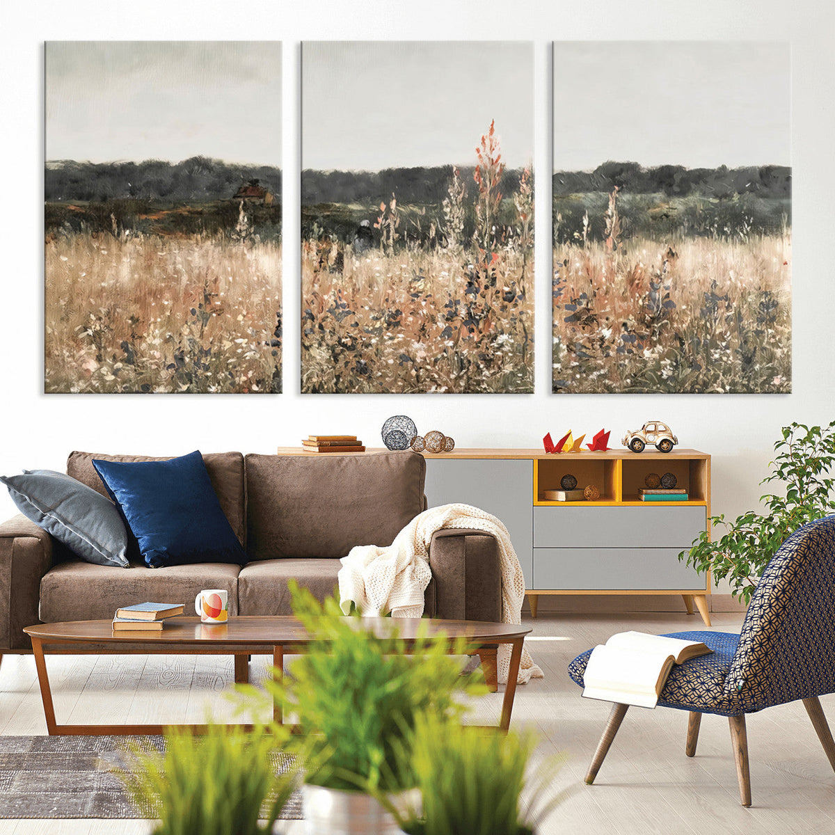 Rustic Field Landscape Wall Art Print, Giclee Canvas Wall Art