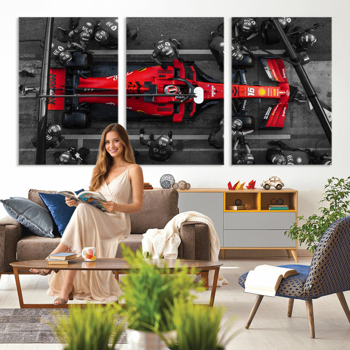 Ferrari Pit Stop Canvas Wall Art | Precision and Speed