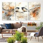 Beautiful Birds Wall Art | Framed Watercolor Branch Canvas