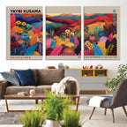 Yayoi Kusama Wall Art Canvas Print, Abstract Art, Large Framed Print, Japanese Wabi Sabi Wall Art