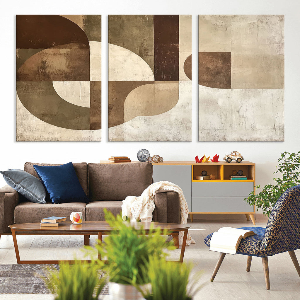Wabi Sabi Geometric Wall Art | Abstract Modern Minimalist Canvas Print