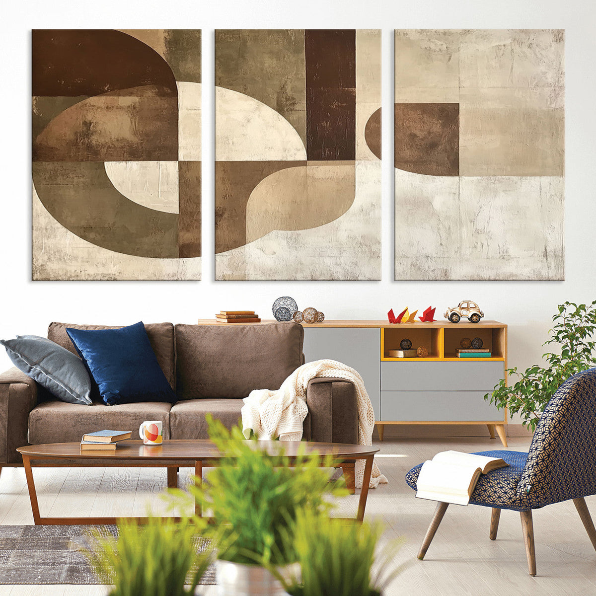 Wabi Sabi Geometric Wall Art | Abstract Modern Minimalist Canvas Print