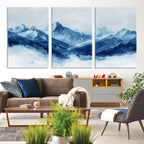 Blue Mountains Wall Art | Framed Snowy Range Canvas Artwork