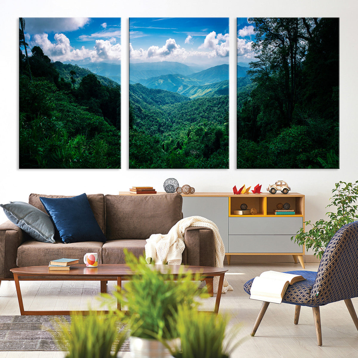 Tropical Jungle Wall Art Canvas Print | Framed Lush Valley