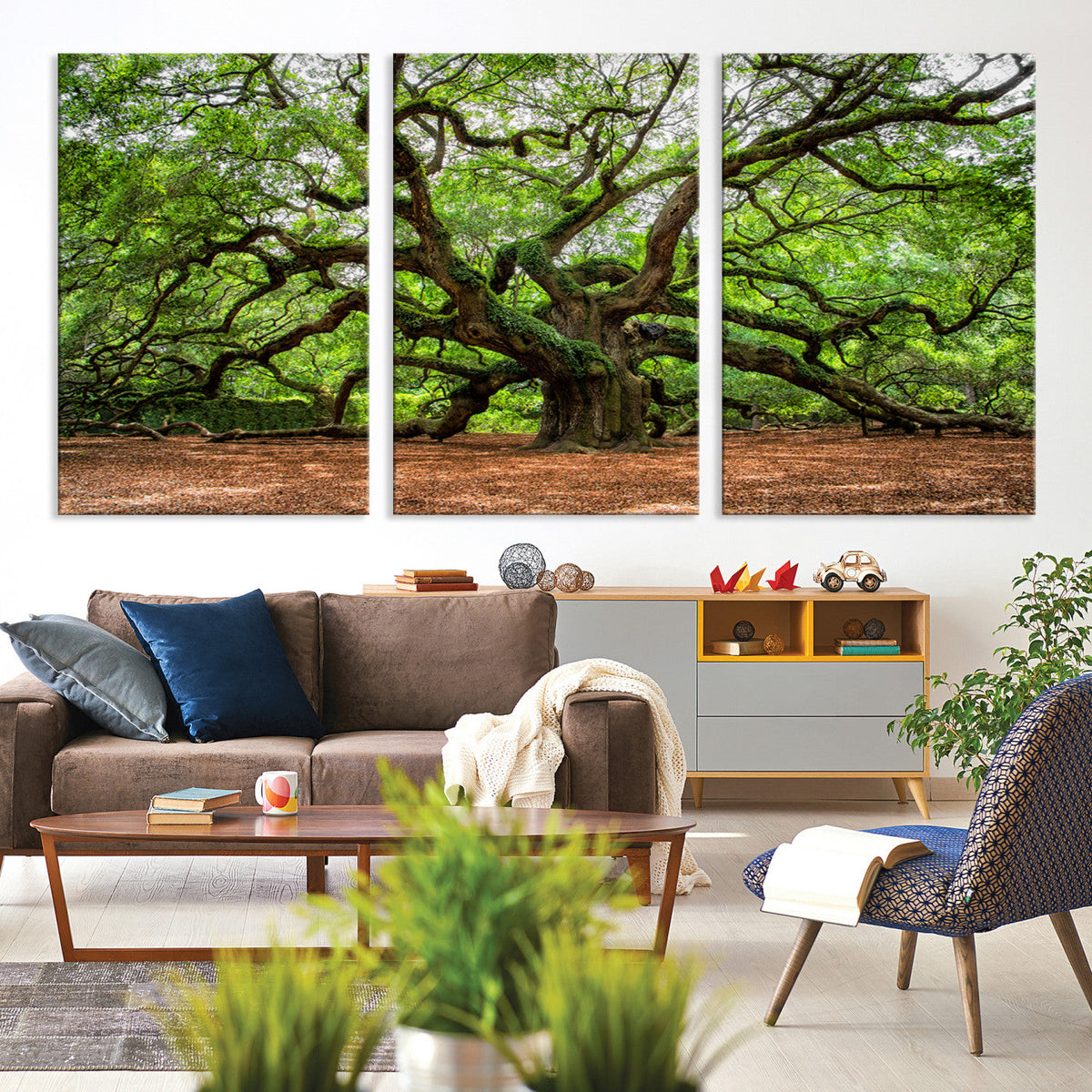 Majestic Oak Tree Wall Art Canvas Print | Ancient Branches