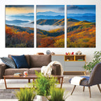 Autumn Mountains Wall Art, Vibrant Fall Foliage Landscape