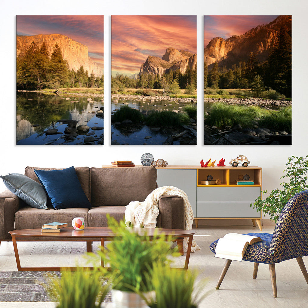 Yosemite Valley Wall Art, El Capitan Sunset Canvas Print