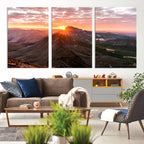 Mountain Sunrise Wall Art | Framed Alpine Ridge Canvas
