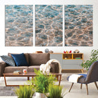 Clear Water Wall Art Canvas Print | Framed Sunlit Ocean Ripples