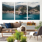 Amalfi Coast Wall Art | Framed Italian Seaside Canvas