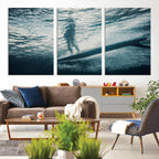 Underwater Surf Wall Art | Framed Ocean Wave Canvas Artwork