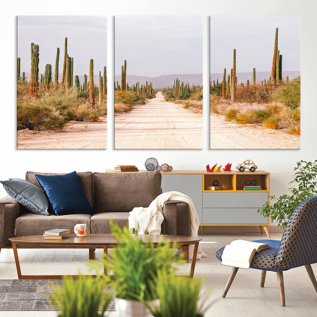 Desert Cactus Wall Art | Framed Southwestern Canvas Artwork