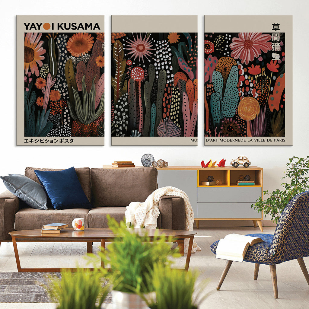 Modern Japanese Wall Art Canvas Print, Framed Abstract Mount Fuji Zen Landscape