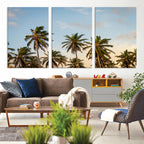 Palms Wall Art Canvas Print, Framed Tropical Coastal Nature Scene