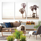 Coastal Light Wall Art Canvas Print, Framed Relaxing Shoreline Art, Minimalist Ocean Tropical Decor