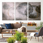 Abstract Grey Gold Wall Art | Modern Geometric Canvas