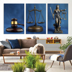Legal Justice Wall Art Canvas Print | Gavel, Scales and Lady Justice