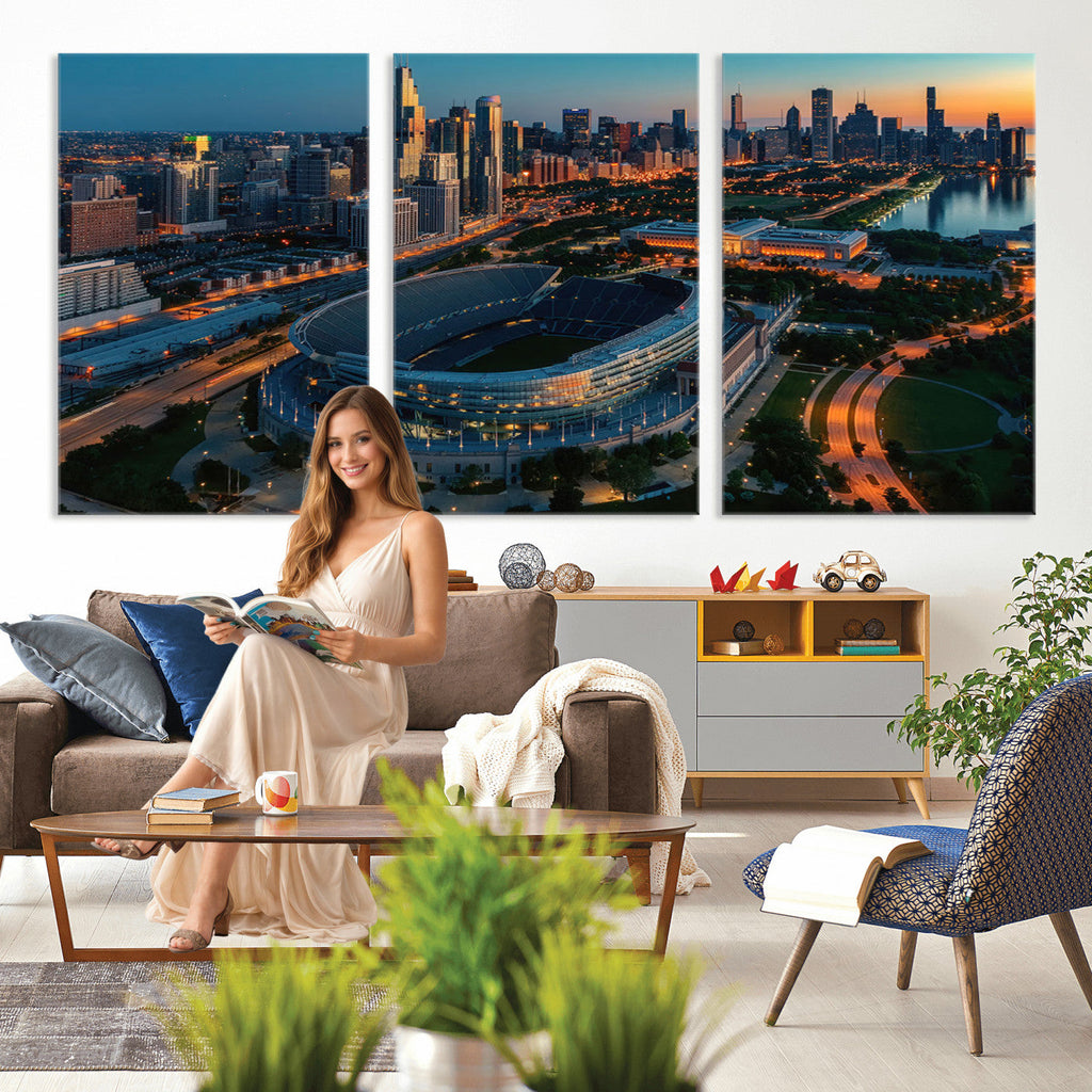 Chicago Bears Soldiers Field Wall Art Canvas Print