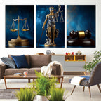 Justice Scales Statue Wall Art, Lady Justice Canvas Print