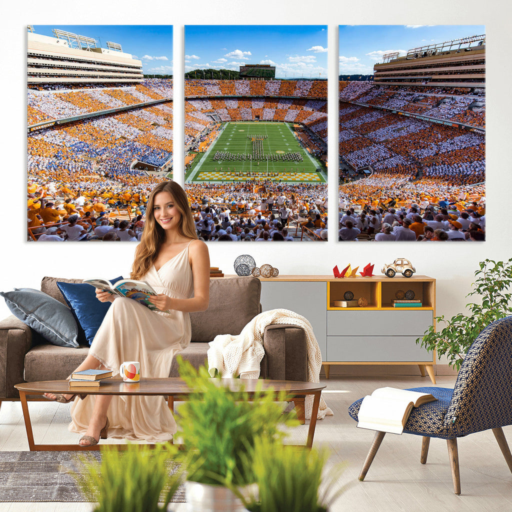 Tennessee Neyland Stadium Wall Art, Sports Arena Canvas, Framed and Ready to Hang