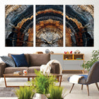 Abstract Wood Grain Canvas Print, Tree Ring Pattern Wall Art, Extra Large Living Room Wall Decor