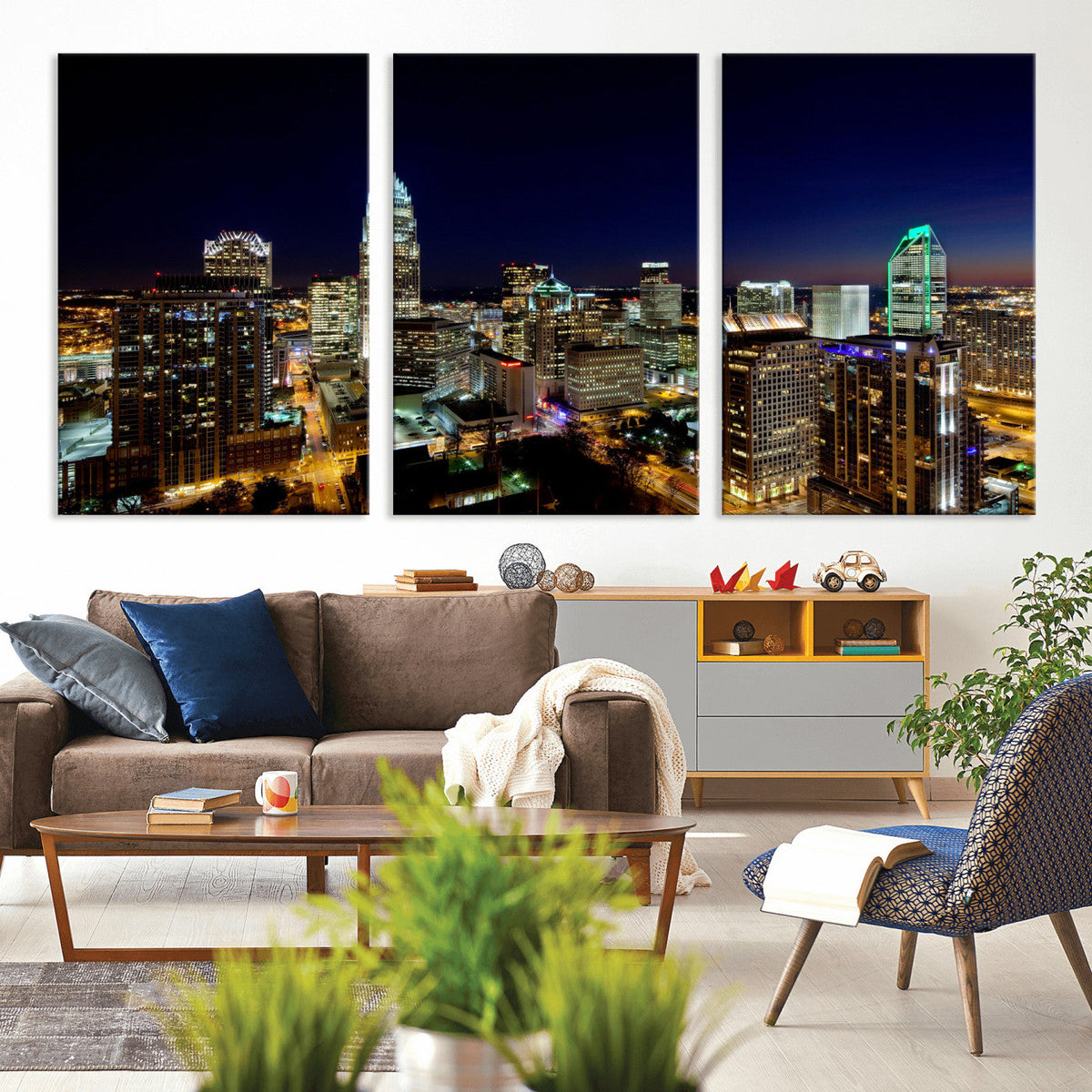 Atlanta Skyline Wall Art Canvas Print | Modern Cityscape