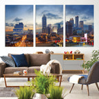 Atlanta Skyline Wall Art Canvas Print, Atlanta Downtown Night Cityscape