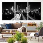 Atlanta Skyline Wall Art Canvas Print, Atlanta Downtown Night Cityscape