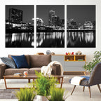 Austin Skyline Wall Art Canvas Print, Austin Downtown Night Cityscape