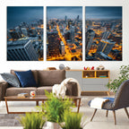Chicago Wall Art Canvas Print - Chicago City Downtown Night Cityscape