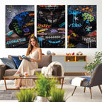 Graffiti American Football Player Street Art Wall Art Canvas Print