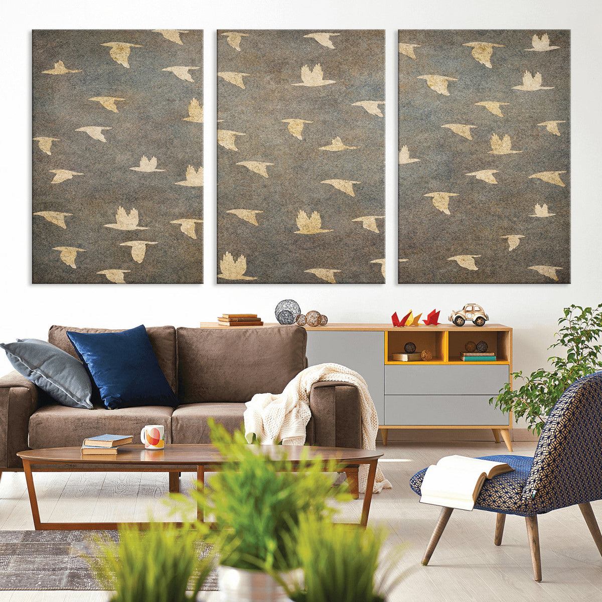 Abstract Birds Wall Art Canvas Print