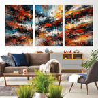 Lyrical Abstract Wall Art Canvas Print, Orange Blue Abstract