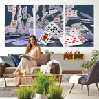 Playing Cards Canvas Wall Art | Casino Game Room Decor