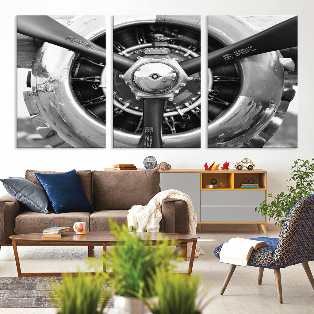 Vintage Airplane Wall Art Canvas Print