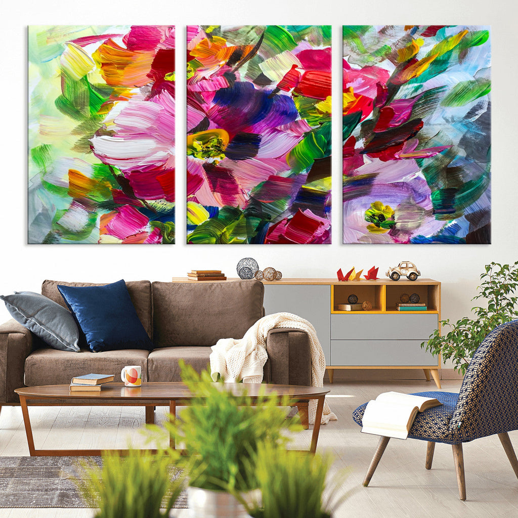 Oil Flower Abstract Canvas Print