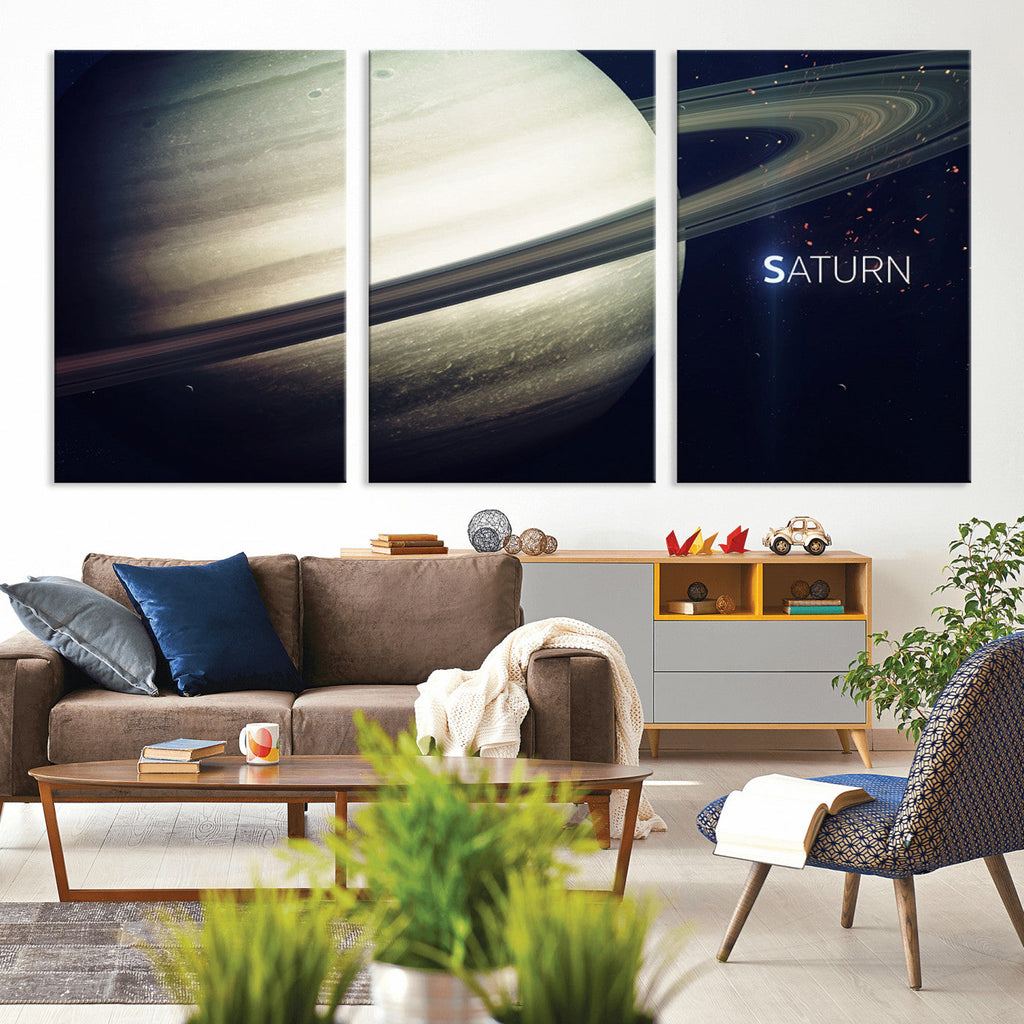 Framed Saturn Wall Art Canvas Print