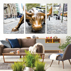 Charging Bull Wall Art Canvas Print