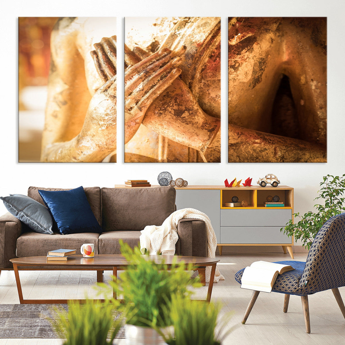 Buddha Statue Hands Wall Art Canvas Print