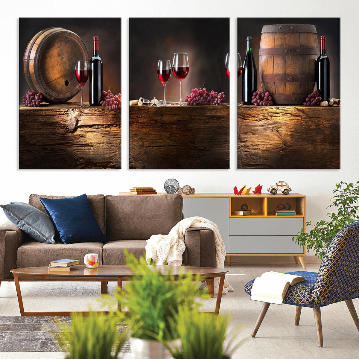 Wine and Barrels Wall Art Canvas Print