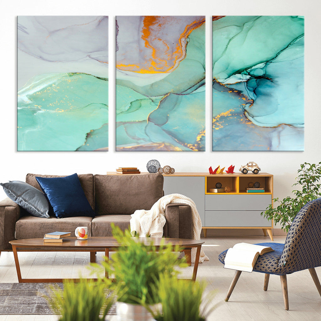 Colorful Marble Fluid Effect Canvas Wall Art Print