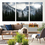 Wall Art Foggy Forest Landscape Canvas Print