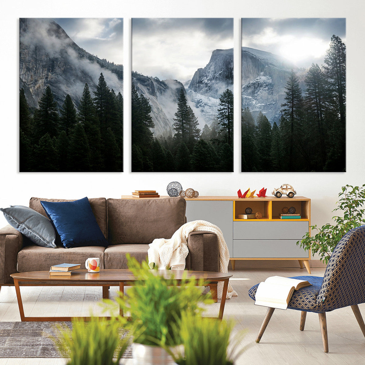 Wall Art Foggy Forest Landscape Canvas Print