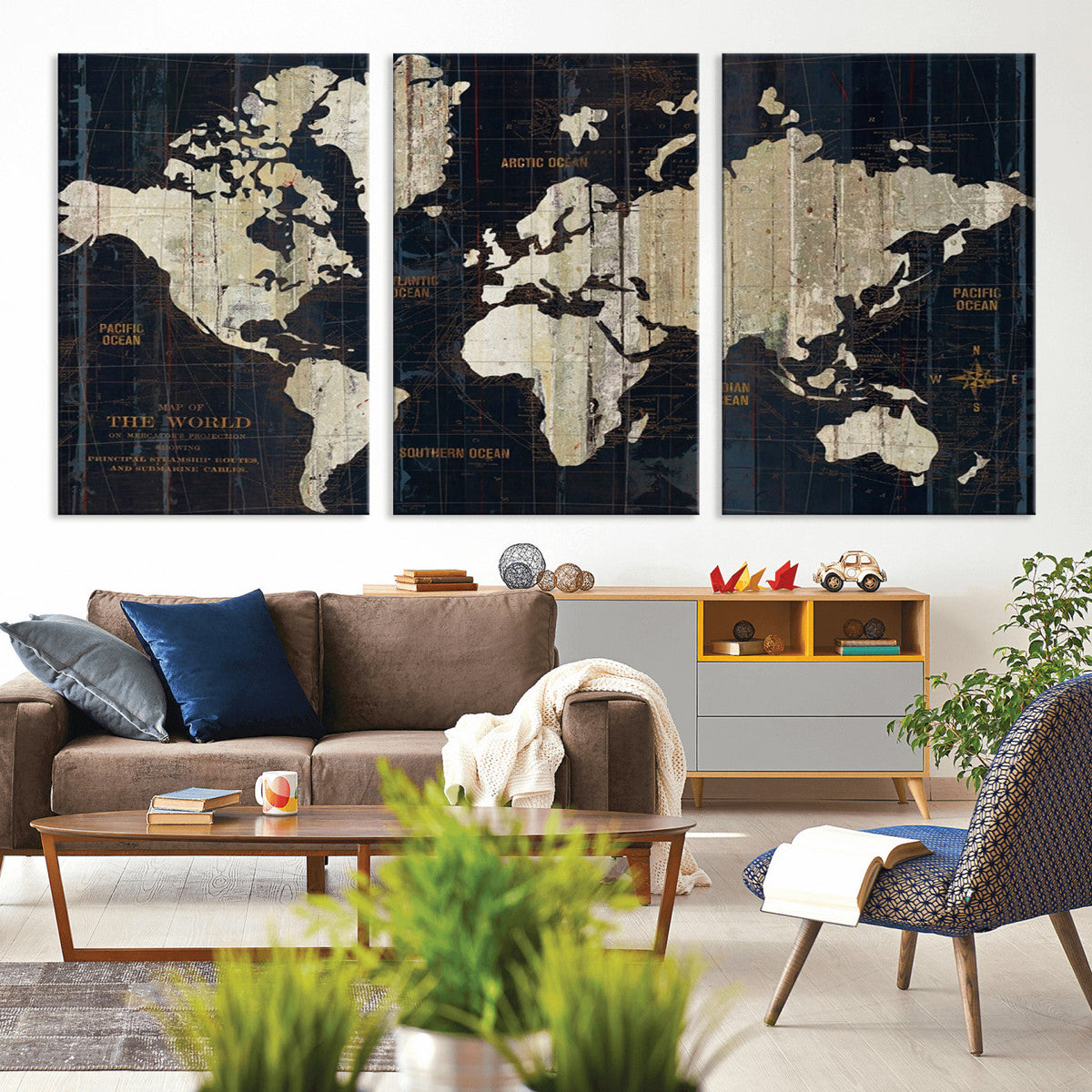 Antique Old World Map Wall Art Canvas Print