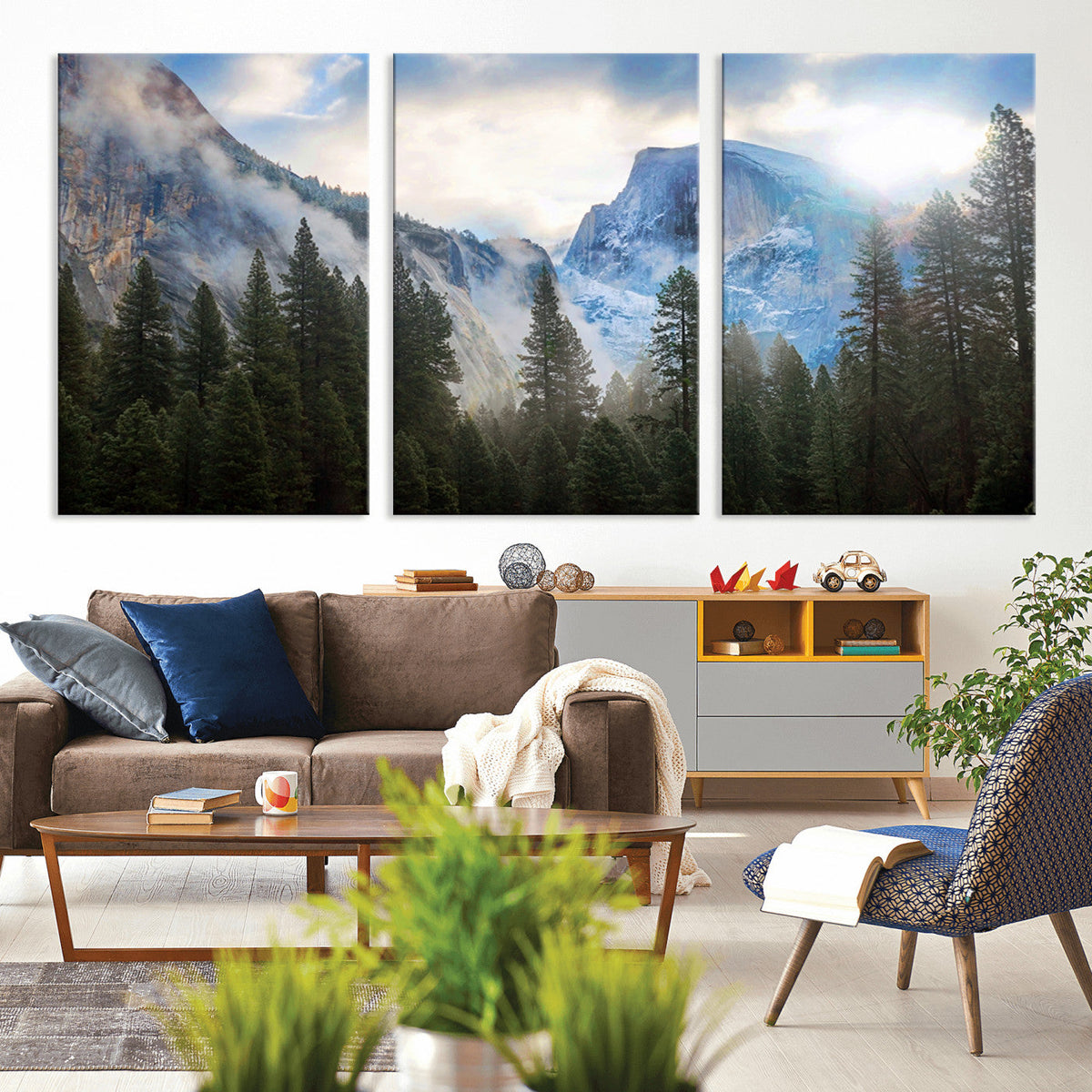 Half Dome Yosemite California Wall Art Canvas Print El Capitan