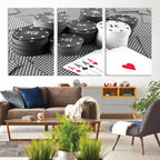 Poker Game Cards Wall Art Canvas, Multi Panel Wall Art