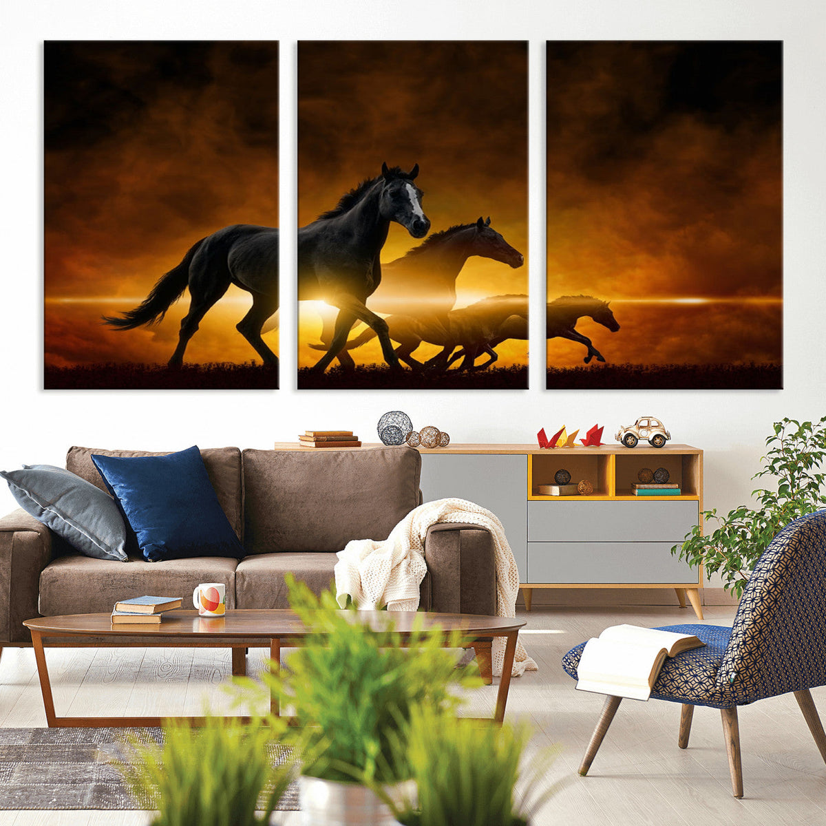 Horse Wall Art Canvas Print, Multi Panel Animal Canvas Print
